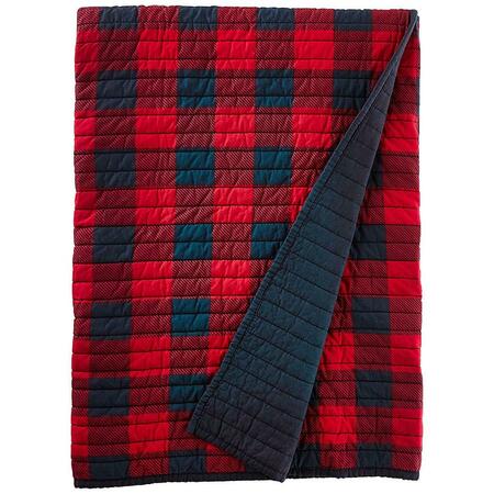 WOOLRICH Check Quilted Throw - Red WR50-1780